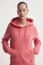 Pulover enska, roza barva, s kapuco