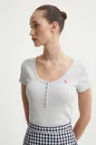 Henley izrez Majice & Topi Rebrast za dame image