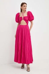 Obleka RUNWAY COLLECTION roza barva, 541115