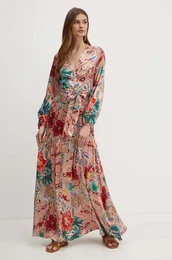 Svilena obleka oranna barva