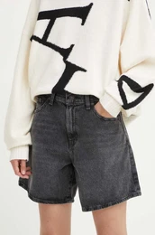 Jeans kratke hlae HIGH BAGGY SHORT enske, rna barva, A9311