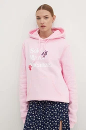 Pulover Sole Mare Vacanze enska, roza barva, s kapuco