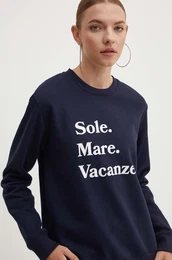 Pulover Sole Mare Vacanze enski, mornarsko modra barva