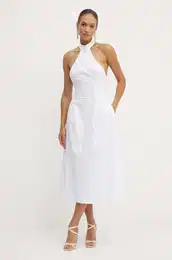 Obleka GENEVIEVE bela barva, 59364DB