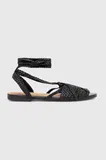 Črna S šljokicami Espadrile sandali za dame image