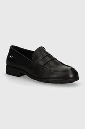 Usnjeni mokasini FLAG LEATHER CLASSIC LOAFER enski, rna barva, FW0FW08030