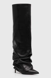 Usnjeni elegantni kornji Stivale Andy enski, rna barva, 2030A100R1PPGLO001