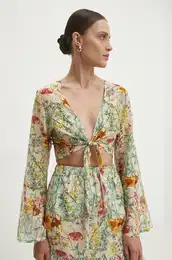Bluza s svilo zelena barva