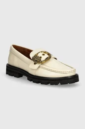 Usnjeni mokasini Mayfair Chunky Loafer enski, be barva, 573010109