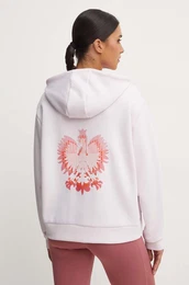 Pulover od trenirke Polska roza barva, s kapuco, JF6705