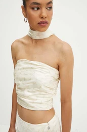 Top Satin Crop Scarf Top be barva, 1128432986