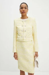 Suknji Boucle Cropped Jacket rumena barva, 1127721895