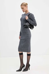 Volnena obleka siva barva, AH01 9030