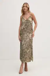 Obleka PETALY zelena barva, PL953620