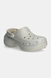 copati Classic Platform Glitter Lined Clog W enski, srebrna barva, 210413