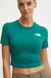 Kratka majica Crop S/S Tee enska, zelena barva, NF0A55AONL11