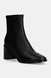 Usnjeni glenarji Cap-Toe Heel Ankle Boot enski, rna barva, 159425-006