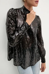 Bluza za ene, boja: crna, bez uzorka, W032PB