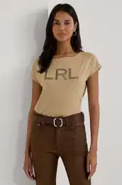 Bombana kratka majica Lauren Ralph Lauren enska, be barva, 200949864