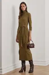 Obleka Lauren Ralph Lauren rjava barva