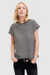 Kratka majica ANNA STRIPE TEE bela barva, WM228Z