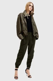 Hlae FREDA TENCEL TROUSER enske, zelena barva, W051TB