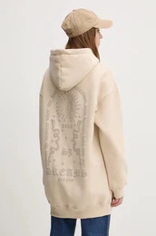 Pulover enski, be barva, s kapuco, 33632