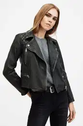 Usnjena jakna CARGO BIKER enska, rna barva, W085LB