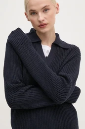 Volnen pulover Joop! enski, mornarsko modra barva, 30043659