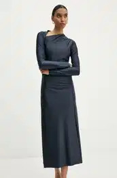 Obleka Lori - Glossy Stretch mornarsko modra barva, DAY65243441