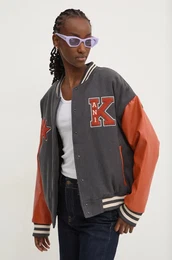 Bomber jakna s primesjo volne siva barva, 61750001