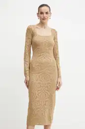 Volnena obleka COMPLICITA zlata barva, 58410