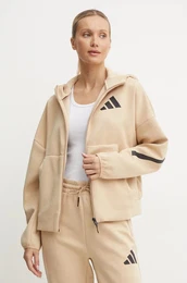 Pulover ZNE enski, be barva, s kapuco, JD9594