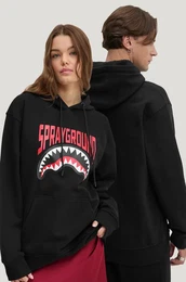 Bombaen pulover rna barva, s kapuco, SP666