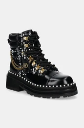 Usnjeni nizki kornji Chelsea Combat Boot enski, rna barva, 3423801619