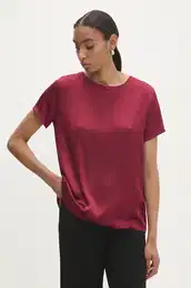 Bluza za ene, boja: crvena, bez uzorka
