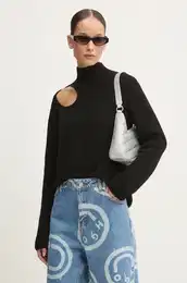 Pulover s primesjo volne enski, rna barva, 50522546