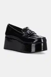 Usnjeni mokasini Mayfair Flatform Loafer enski, rna barva, 3518100309