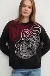 Pulover s primesjo volne TOULOUSE enski, rna barva, 24WWJF54