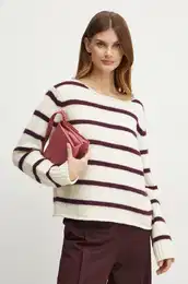 Pulover s primesjo volne enski, be barva, 13341_my knit