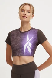 Kratka majica za vadbo LUX Collection rjava barva, 100205572