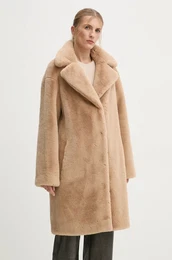 Pla Camille Cocoon Coat enski, rjava barva, 61137-9070