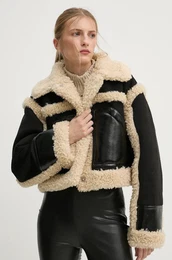 Jakna Edith Jacket za ene, boja: crna, za prijelazno razdoblje, oversize, 61950-9077