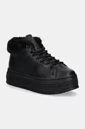 Usnjeni evlji BOLD PLATF LOW LACEUP MG LTH enski, rna barva, YW0YW01590