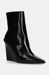 Kone glenjae WEDGE ANKLE BOOT 90 LTH za ene, boja: crna, klin peta, HW0HW02256