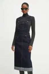 Jeans obleka mornarsko modra barva, 1424DSK005883C