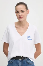 Bombana kratka majica Sole Mare enska, bela barva