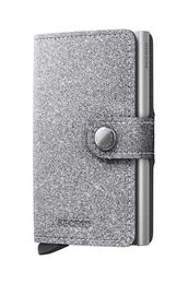 Usnjena denarnica srebrna barva, M-Glitter Silver