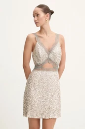 Obleka Mini Mimi Dress srebrna barva, NFDDR1657