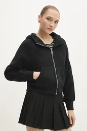 Pulover enska, rna barva, s kapuco